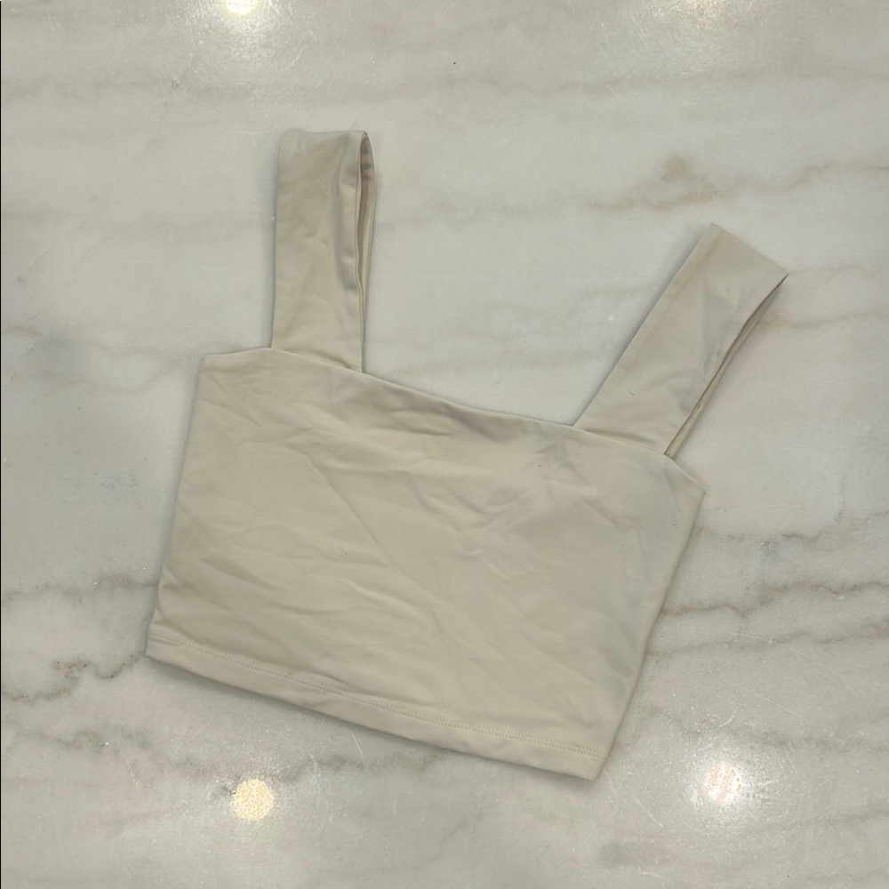 Susana Monaco Cream and Brown Fitted Bustier Tank Top